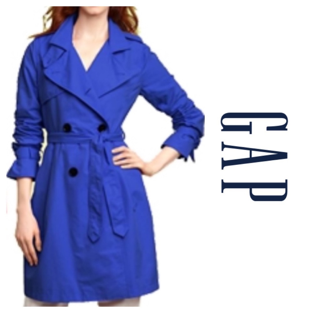 Blue Trench coat by Gap. Size small. 34" long